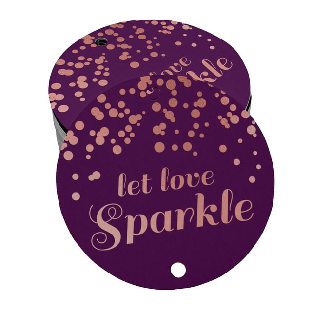 Inkdotpot Real Rose Gold Foil Let Love Sparkle Wedding Tags Favor Hang Paper Tags 100 Pieces