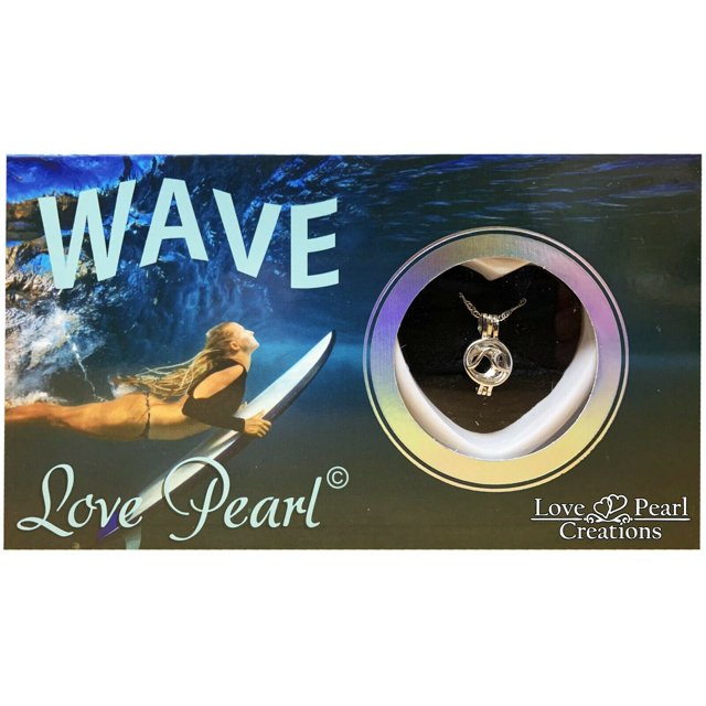 Surfer Wave Love Pearl Creations DIY Kit Cultured Necklace Set with Stainless Steel Chain 16"