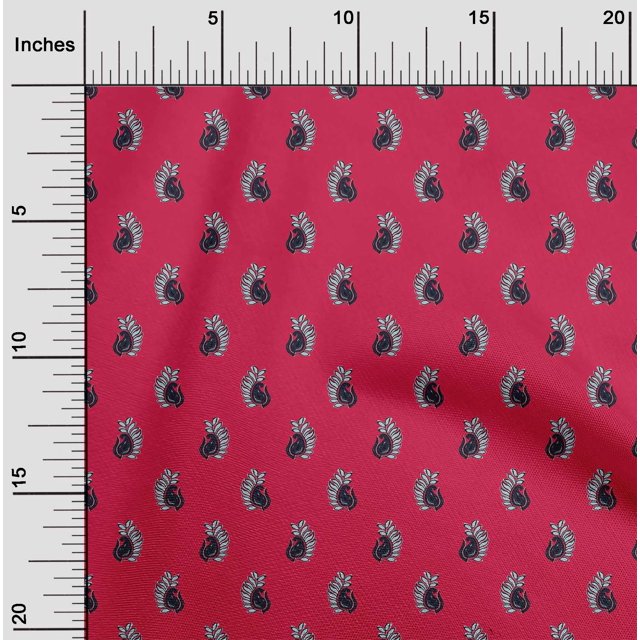 oneOone Polyester Lycra Fabric Paisley Block Print Fabric By The Yard 56 Inch Wide