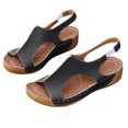 thumbnail image 2 of Cameland Summer New Foreign Trade Large Size Wedge With Fish Mouth Solid Color Large Size One Line Buckle Beach Sandals, 2 of 5
