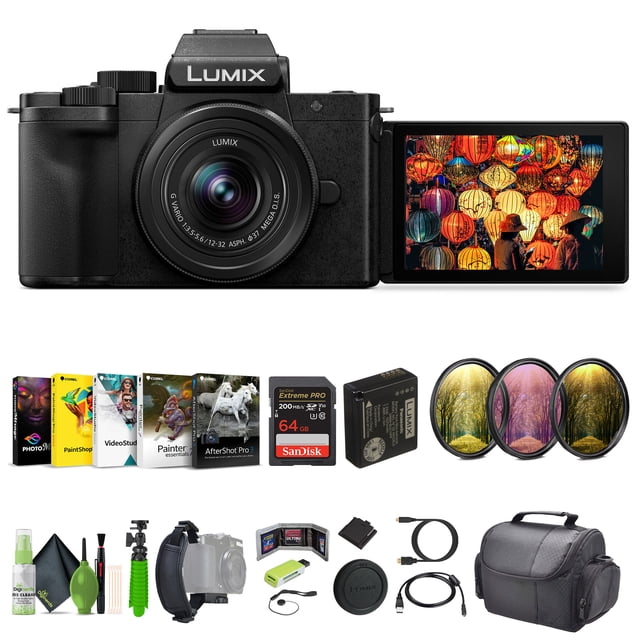 Panasonic Lumix G100D Appareil Photo Sans Miroir 4K pour Vlog avec Objectif 12-32 mm Ensemble