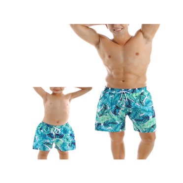MesaSe Father and Son Matching Swim Trunks  Print Beachwear Parent-Child Swimwear  Summer Bathing Suit Pants