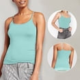 thumbnail image 4 of Hiiyo Women's Spaghetti Strap Camisole with Built-In Bra Summer Tank Top, Sizes XXL, 4 of 5