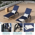 thumbnail image 3 of Chaises de Patio Chaises Longues d'Extérieur Ensemble de 4 - Inclinaison Réglable, Textilène Bleu Marine, Dossier à 5 Positions pour Bord de Piscine, Jardin (Lot de 4), 3 of 6