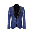 thumbnail image 1 of Faithtur Men's Shiny Sequin Blazer, One Button Tuxedo Suit Jacket for Party, Wedding, Banquet, Prom, 1 of 7