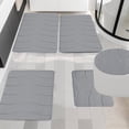 thumbnail image 1 of Fridja Bathroom Rugs 5 Piece - Absorbent Memory Foam Bath Mat for Bathroom, Non-Slip, Machine Washable, Dries Quickly, Bathroom Mat Set Gray, 1 of 5