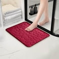 thumbnail image 3 of Iumwxz area rug 1pc Foam Bath Rug Embossed Bathroom Mat Water Absorbent And Washable Bath Rugs Non-Slip Thick Soft And Comfortable Carpet For Show mat carpet rugs for living room Red polyester, 3 of 4