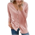thumbnail image 1 of jsaierl Mode Femmes Boutons Manches Longues Décontracté Uni Court Manteau Cardigan Blouse, 1 of 4