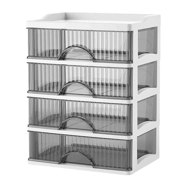 Meitianfacai Stackable Drawer Desktop Organizer, Transparent Plastic Drawer Storage Container, Desk Organizer, for Cosmetic Office Stationery Supplies Storage