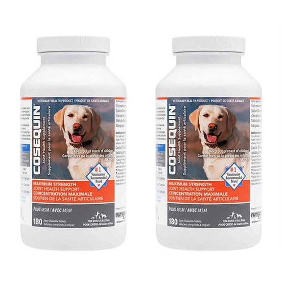 Cosequin DS Maximum Strength Plus MSM Joint Health Supplement for Dogs - 180-Count 2-Pack | Optimal Joint Support for Your Beloved Dogs