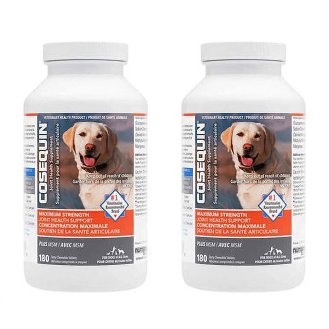 Cosequin DS Maximum Strength Plus MSM Joint Health Supplement for Dogs - 180-Count 2-Pack | Optimal Joint Support for Your Beloved Dogs