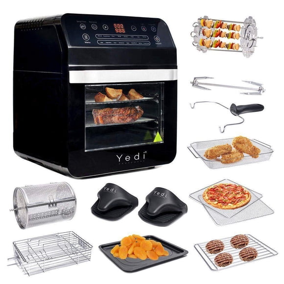 Yedi Friteuse à Air Chaud, Four à Rôtissoire TG, Déshydrateur, Trousse d'Accessoires de Luxe (12,7 Qt)
