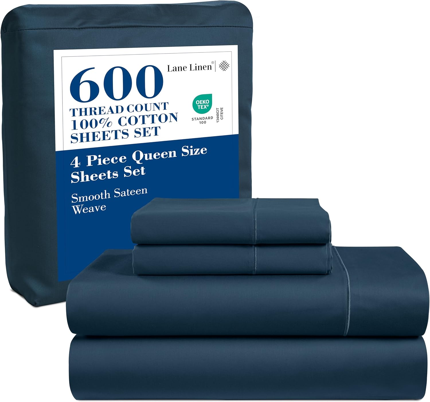 Softest Cotton Sheets Double Sheet Set Pc Set Thread Count Sateen Bedding Deep Pocket Sheets Cooling Sheets Double Size Sheets Breathable Bed Set ()