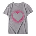 thumbnail image 5 of CHUANK Économies Vêtements Blouse Mignonne pour Femmes T-Shirts Graphiques Cœur d'Été à Manches Courtes Loisirs Col Rond pour Adolescentes Vert Armée, 5 of 5