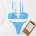 thumbnail image 5 of CEHVOM Women Split Swimsuit Show Waist Solid Color Bikini, 5 of 5