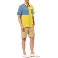 thumbnail image 2 of Unique Bargains Chemises pour Hommes à Manches Courtes d'Été en Coton Patchwork à Boutons, 2 of 5