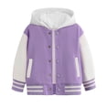 thumbnail image 1 of WEIYLL Hauts pour Garçons Automne Printemps Manches Longues Baseball à Capuche Violet Vestes pour 2-3 Ans, 1 of 6