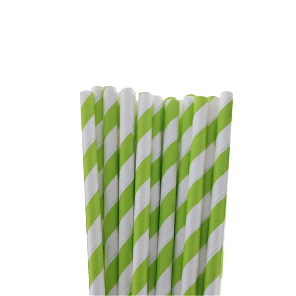 pitrice 25pcs/pack One-time Stripe Paper Straws Disposable Multicolor Straws For Party