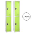 thumbnail image 1 of AdirOffice 72 Po x 12 Po x 12 Po Verrou à Clé à Étages en Acier à Double Compartiment pour Rangement, Vert, Lot de 2, 1 of 13