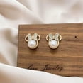 thumbnail image 1 of HOOUN Boucles d'Oreilles Clous pour Femme en Or Perle Mickey Mouse, 1 of 5