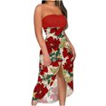 thumbnail image 1 of Birdeem Robe Longue d'Été Sans Bretelles à Imprimé pour Femme, Robe Fendue de Plage, Robe de Fête et de Boîte de Nuit, 1 of 5