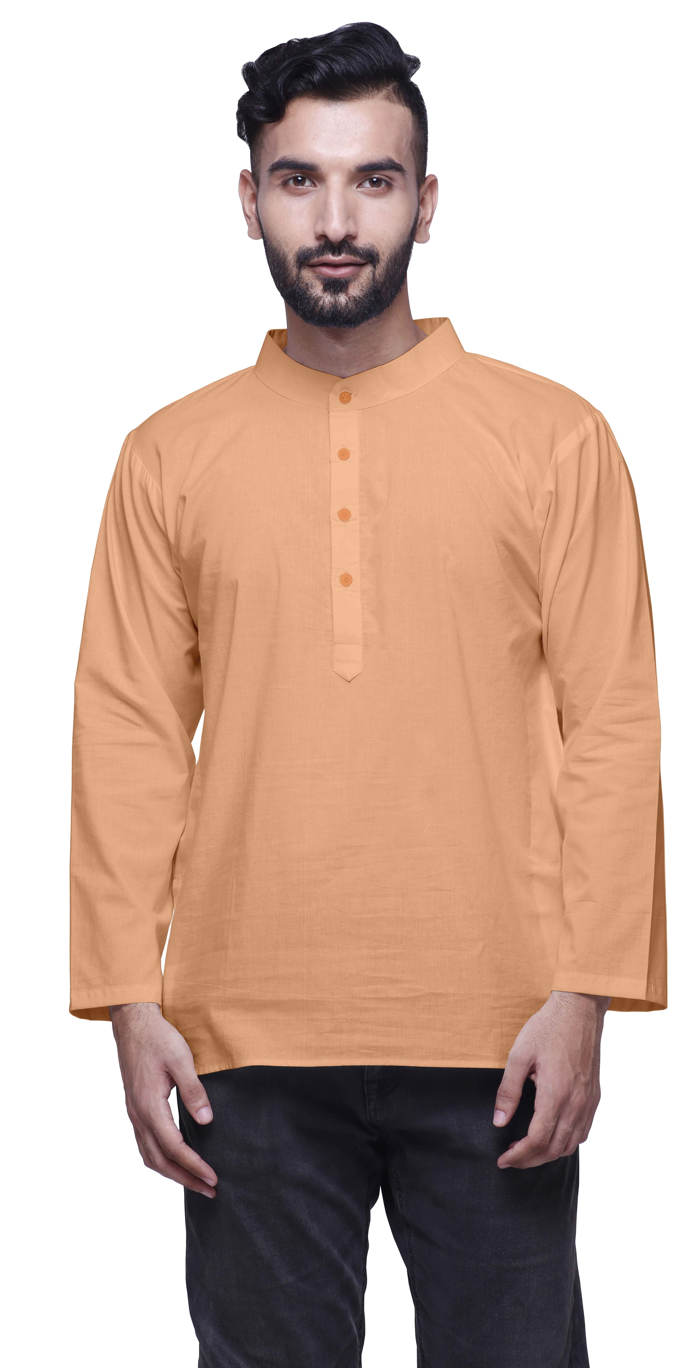 Atasi Kurta Chemise pour Homme, Kurta Uni à Col Mandarin pour Garçons, Kurta Courte
