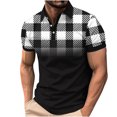 thumbnail image 3 of Sentmoon Chemise Hawaïenne Surdimensionnée Décontractée Col Rabattu Manches Courtes Tenue Respirante Imprimé à Carreaux Hauts de Printemps pour Hommes Doux et Confortable pour la Pêche et l'Été en Plein Air TTG, 3 of 6