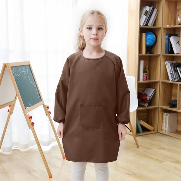 KufaerBeam Tablier De Peinture Imperméable Pour Enfants – Manches Longues, 3 Poches, Taille L (65 Cm) – Dès 2 à 8 Ans – Idéal Pour Art, Cuisine, Bricolage