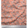 thumbnail image 1 of Soimoi Modal Satin Fabric Leaves & Floral Block Print Fabric by Yard 42 Inch Wide, 1 of 3