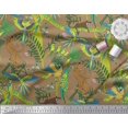 thumbnail image 2 of Soimoi Poly Georgette Fabric Branches,Parrot & Leopard Jungle Print Sewing Fabric Yard 42 Inch Wide, 2 of 3