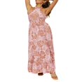 thumbnail image 1 of Robe Maxi d'Été Sans Manches à Encolure Croisée à Carreaux Découpée Dos Nu Fluide Rose TG, 1 of 7