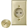 thumbnail image 1 of Leviton 41652-6 Quickport Floor Jack Assembly, Two 6-Conductor Telephone Jacks, Solid Brass, 1 of 1
