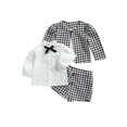 thumbnail image 4 of Faithtur Girls Clothes Set, Black Printed Pattern Cardigan, Shorts and Shirt, 4 of 7