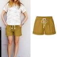 thumbnail image 2 of Dealovy Womens Cotton Linen Shorts Drawstring High Rise Solid Color Summer Lighjtweight Beach Shorts, 2 of 6