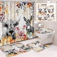 thumbnail image 1 of Bull Head Series Shower Curtain Polyester Waterproof Bathroom Curtain 4 Piece Set, 1 of 6