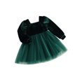 thumbnail image 1 of Honganda Robe en Velours de Noël pour Bébé Fille, Longue à Manches Bouffantes, Robe en Tulle Bouffante, Robe pour Tout-Petit, 1 of 9