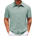 thumbnail image 2 of Sentmoon Trendy Mens Clothes Oversized Relaxed Turndown Collar Short Sleeve Breathable Casual Spring Tops Solid Color Beach Shirts Soft and Comfortable for Casual Wear M, 2 of 6