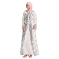 thumbnail image 4 of Lace Maxi Dress for Women Muslim Women Lace Sequin Cardigan Maxi Dress Kimono Open Abaya Robe Kaftan Dubai, 4 of 9