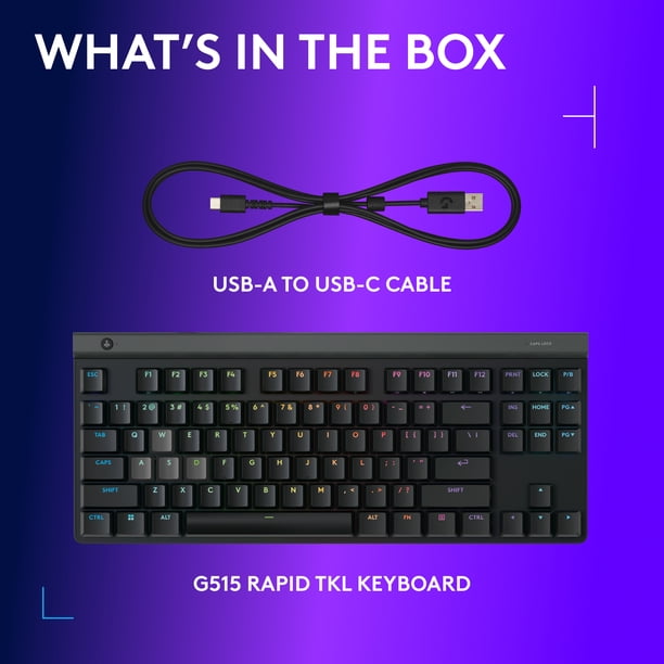 Logitech G515 RAPID TKL Low-Profile Wired Gaming Keyboard with