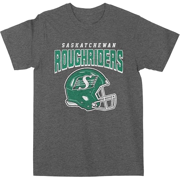 CFL Saskatchewan Roughriders Helmet Dark-Heather 2X-Large T-Shirt