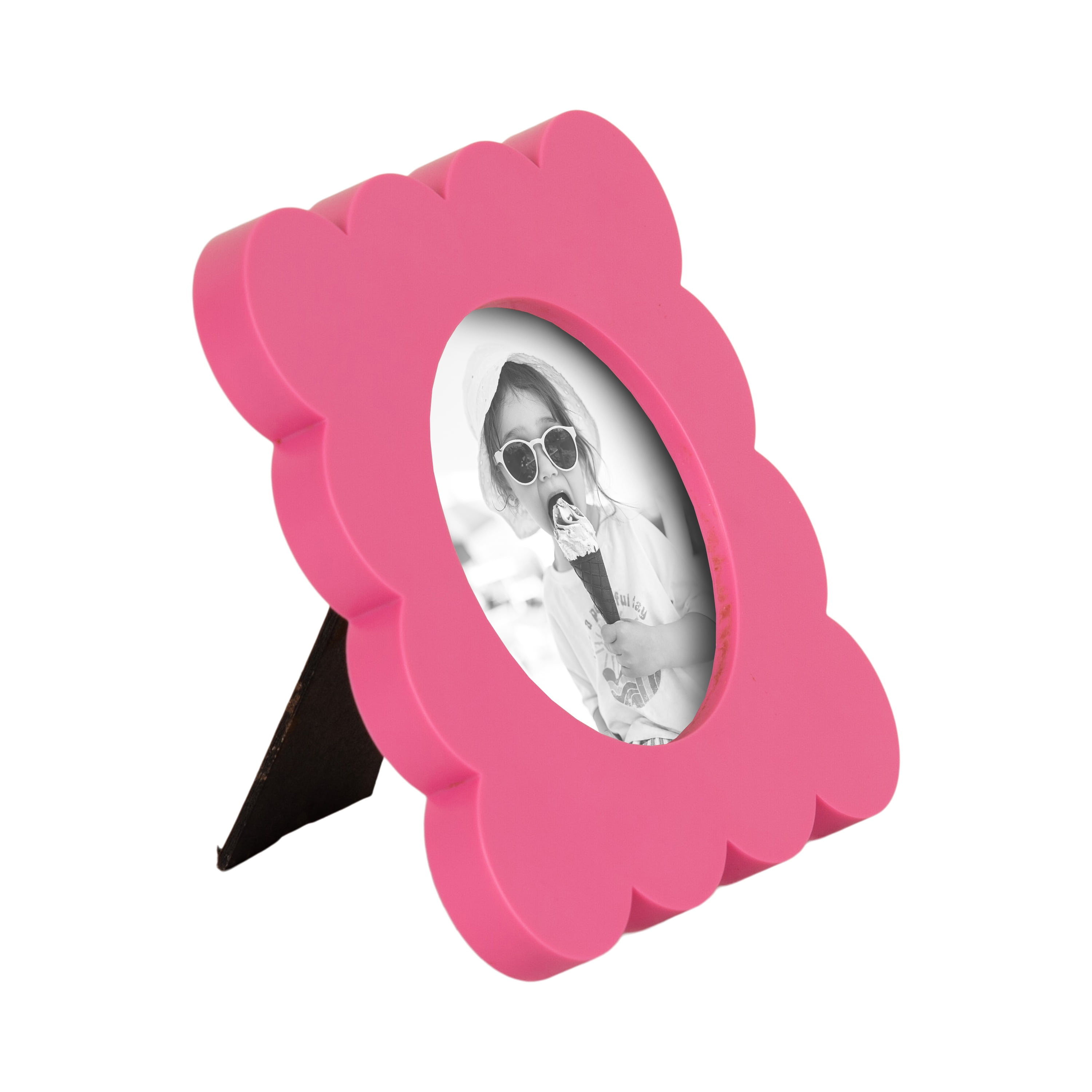 Cadre à photos écailles décoratif rose de 10,2 cm x pour table