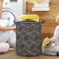 thumbnail image 5 of Stylish Patterned Linen Laundry Hamper Large Open Top Breathable Fabric For Bedroom Bathroom Durable And Easy Design, 5 of 5