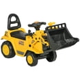 thumbnail image 1 of HOMCOM Bulldozer Jouet à Chevaucher avec Seau, Klaxon, Volant, Rangement, Tout-Petits de 3 Ans, Jaune, 1 of 8