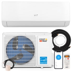 Costway 12000 BTU Mini Séparer Air Conditionneur & Réchauffeur avec 1 Kit d'installation de la pompe à chaleur Ton