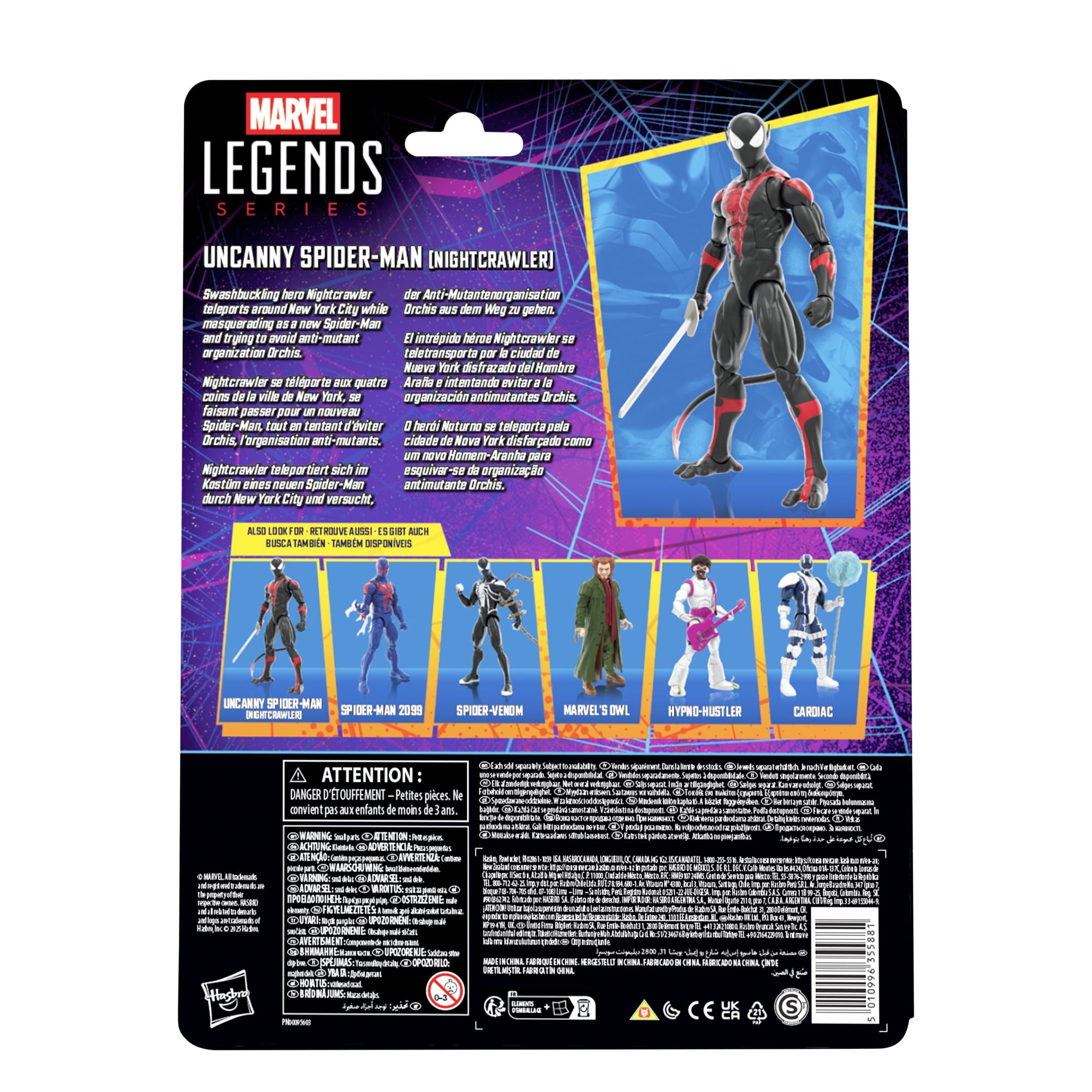 Marvel Legends Series Uncanny Spider-Man (Nightcrawler) Retro Cardback Comics Action Figure