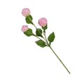 thumbnail image 1 of 3 Heads Artificial Flower Wedding Party Silk Cloth Fake Flower Home Office Floral Decor  Light Pink, 1 of 7