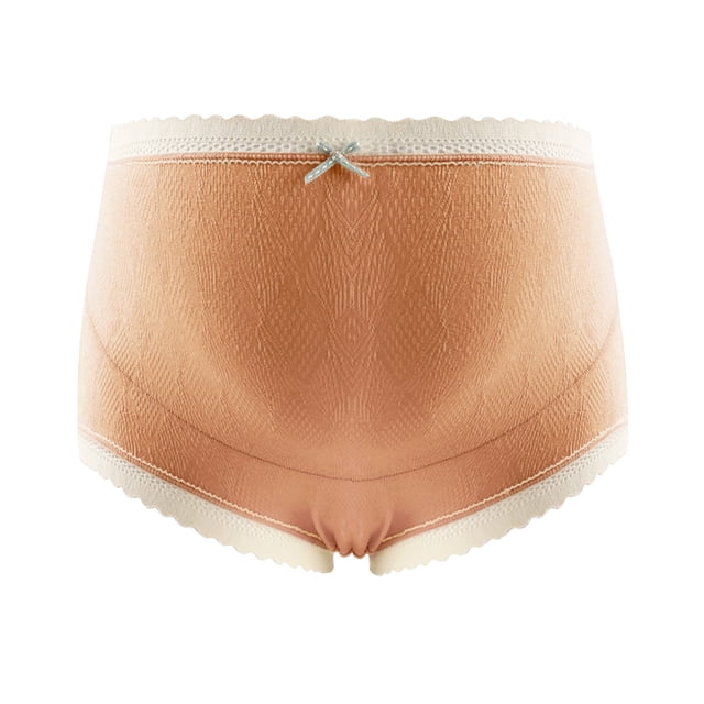 Ladies Comfortable Prenatal Solid Color Large Size Short High Waist Lace Abdominal Maternity Panties Underwear