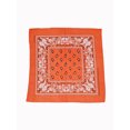 thumbnail image 1 of Cowboy Cotton Bandana Scarf Paisley Solid, Paisley Orange, 1 of 1