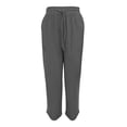 thumbnail image 4 of Soki Womens Capri Casual Loose Linen Elastic Wasit Cotton Linen Pants Trousers, 4 of 4
