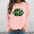 thumbnail image 2 of CEHVOM Womens Solid Shirts Round Neck Long Sleeve Tops Printed Regular Blouse Clearance, 2 of 4